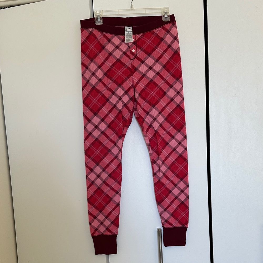 Old Navy Red and Pink Plaid Pants